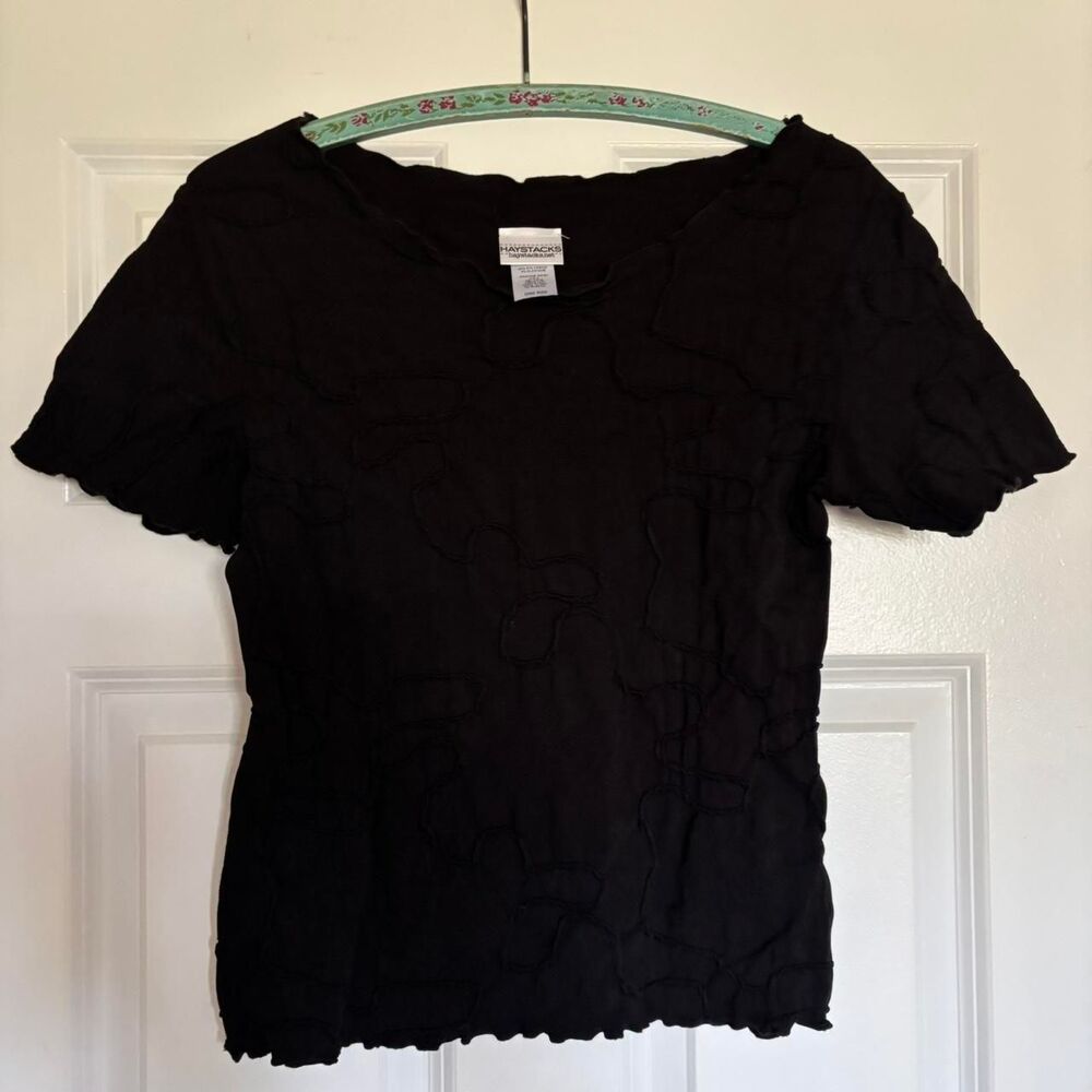 Haystacks Black Textured Ballet Top Stretchy Handmade in Northern Michigan